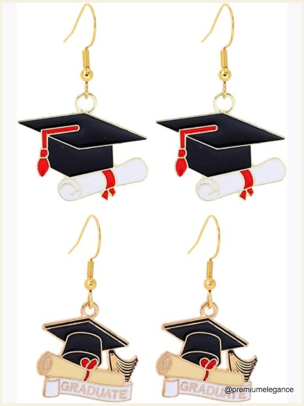 2 Pairs Graduation Earrings for Women 2026 Dainty Acrylic Dangle Earrings